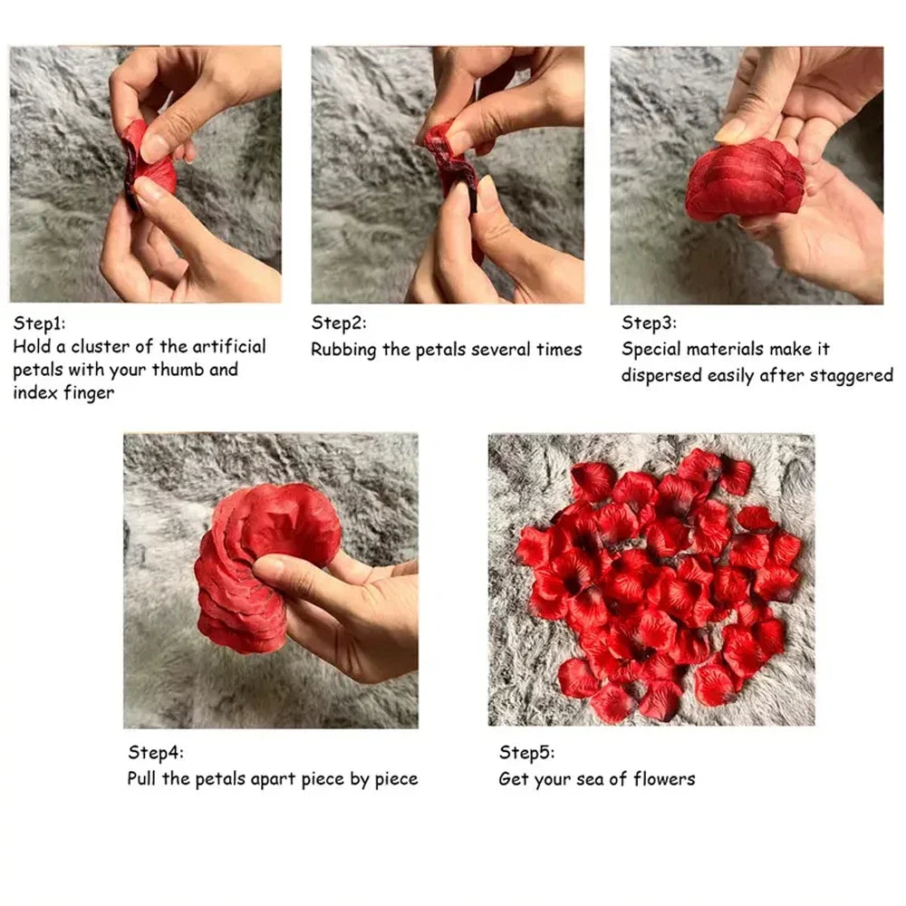 100-10000Pcs Top Colorful Artificial Fake Rose Petals Red White Gold Roses Petal Flowers Romantic Wedding Party Valentine Dec