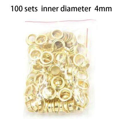 1 Set Grommet Eyelet Plier Set, Eyelet Hole Punch Pliers Kit With 100 4mm Metal Eyelets, Grommet Tool Kit For Leather Cloth -