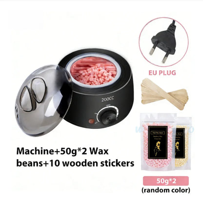 200CC Wax Heater Warmer Hair Removal Machine For Hand Foot Body SPA Epilator Paraffin Wax Pot +Wax Beans + Wood Sticks