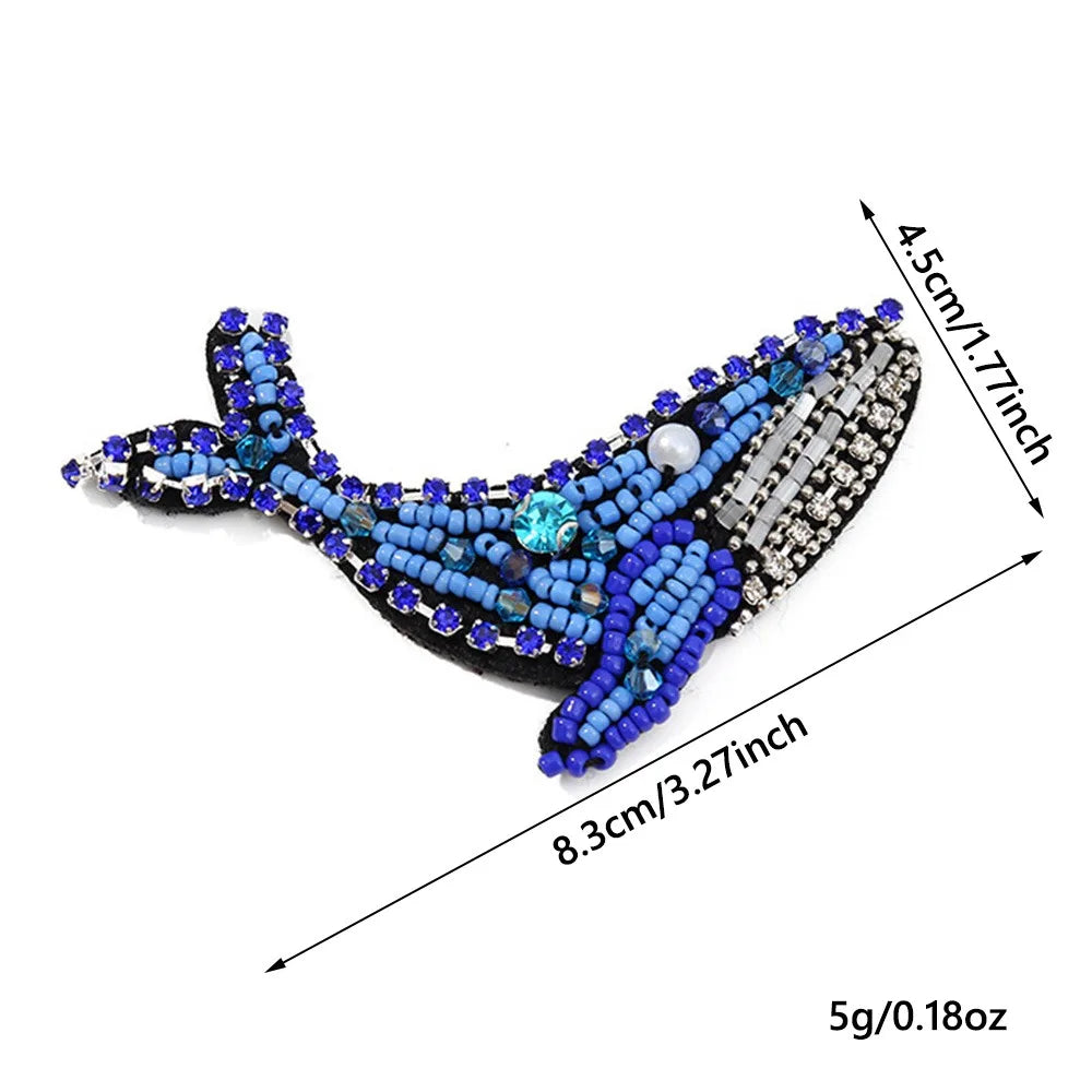 3D Marine Animal Patches Seahorse Crab Beaded Patches Starfish Handmade Cartoon Patches For DIY Craft & Cloth Decoration