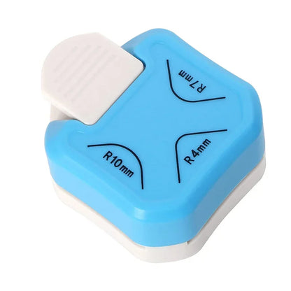 Corner Cutter Rounder 3-in-1 Metal Plastic Design Scrapbook Cards Craft for Paper 4mm/7mm/10mm - blue