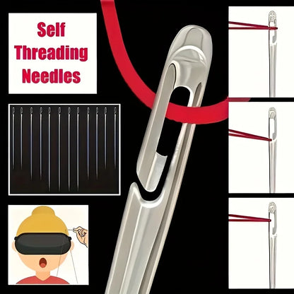 30pcs/set Blind Needle Home Elderly Needle-side Hole Household Stainless Steel Tail Sewing Needles DIY Apparel Accessories