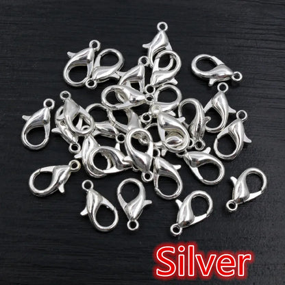 50pcs Small Lobster Clasp Hooks for Necklace Bracelet Chain DIY Jewelry Making Finding Supplies Bronze Gold Silver Plated Bla