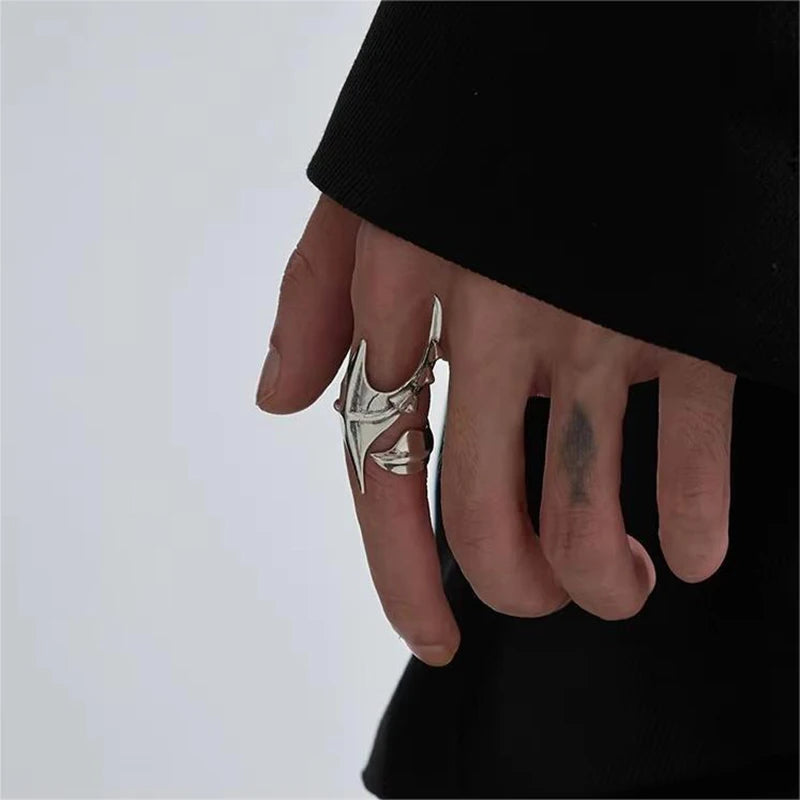 Cyberpunk Alien Irregular Ring Unisex Hip-hop Exaggerated Opening Rings Carnival Accessories
