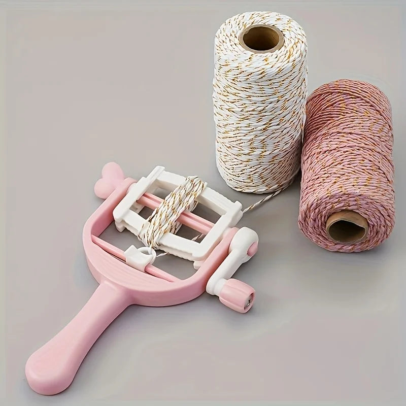 Pom Maker, Handheld Fringe Tool, DIY Yarn Ball Winder, Mini Tassel Craft Kit with Hand Crank