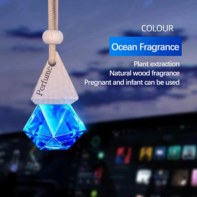 Auto Aromatherapy Fragrance Pendent Bottle Perfume Diffuser Automotive Decoration Car Hanging Glass Bottle Empty Perfume - Oc