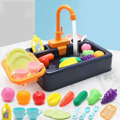 Kitchen Toy Plastic Dish Wash Sink Set Children Simulation Pretend Role Play Housework Kit Early Educational Toys for Childre