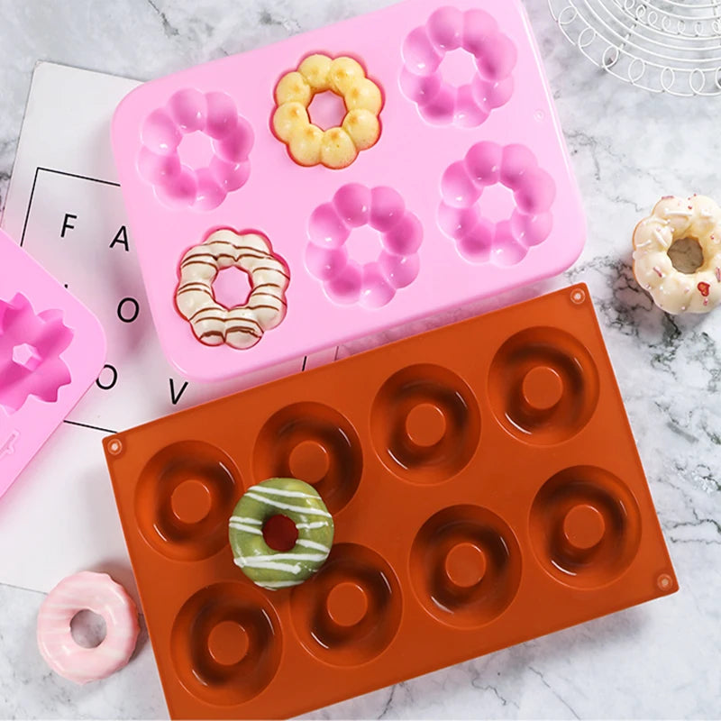 Silicone Donut Maker 3D DIY Baking Pastry Cookie Chocolate Round Molds Muffin Cake Mould Dessert Handmade Kitchen Cooking Too