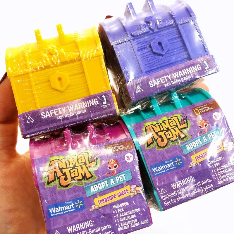Animal Jam Adopt A Pet Treasure Chest Series Blind Box Toy Cute Animal Models Mystery Box Desktop Decorations ren's Gifts