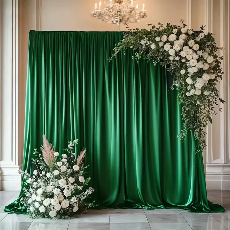 Satin Backdrop Curtain,with Rod Pocket for Wedding,Birthday,Baby Shower,Photography,Graduation Party Backdrop Drapes,1 Panel