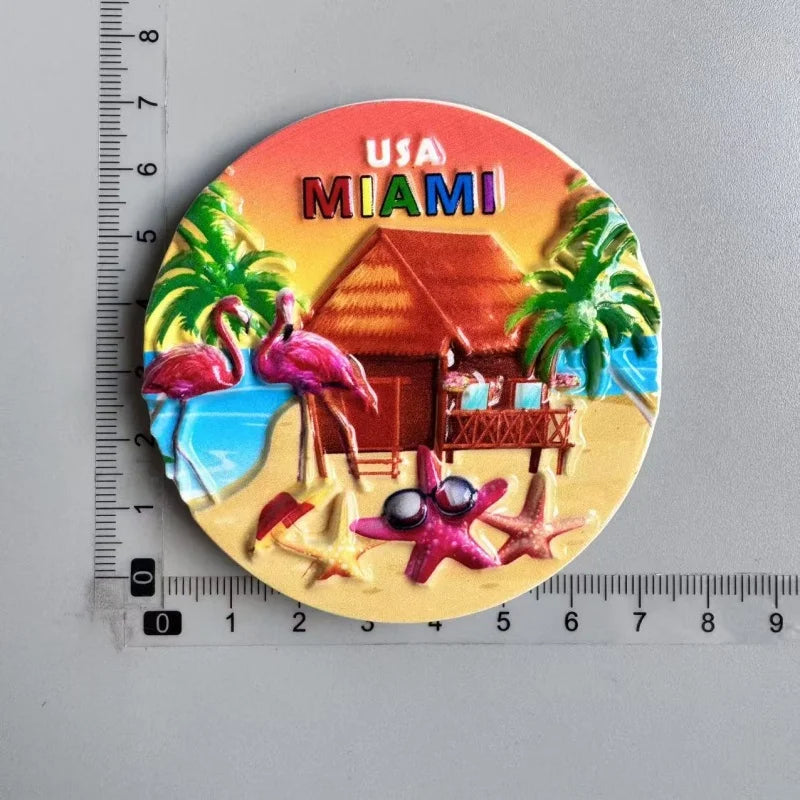 Tourist Souvenirs Fridge Magnets USA,refrigerator Decorations for Miami New York Hawaii Collection of Fridge Ornaments Sticke