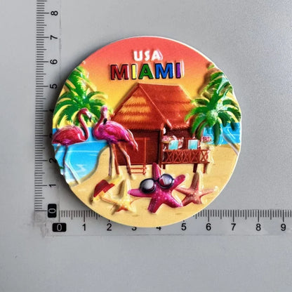 Tourist Souvenirs Fridge Magnets USA,refrigerator Decorations for Miami New York Hawaii Collection of Fridge Ornaments Sticke