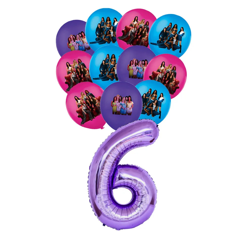 K-Katseye Birthday Decoration Kpop Girl Group Napkin Balloon Cup Plate Tablecloth Banner For Girls Festival Party Fans Gift -