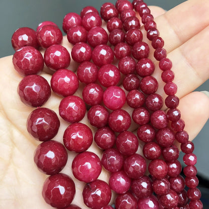 Natural Stone Dark Blue Chalcedony Jades Beads Round Loose Spacer Beads For Jewelry Making 4/6/8/10/12mm DIY Handmade Bracele