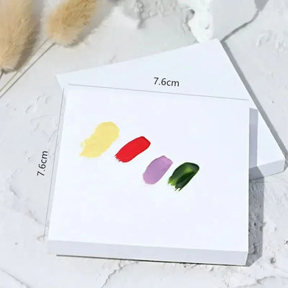 50pcs Disposable Tinting Glue Paper Tearable Nail Toning Palettes Nail Polish Color Mixing Tray Waterproof Paper Display Boar