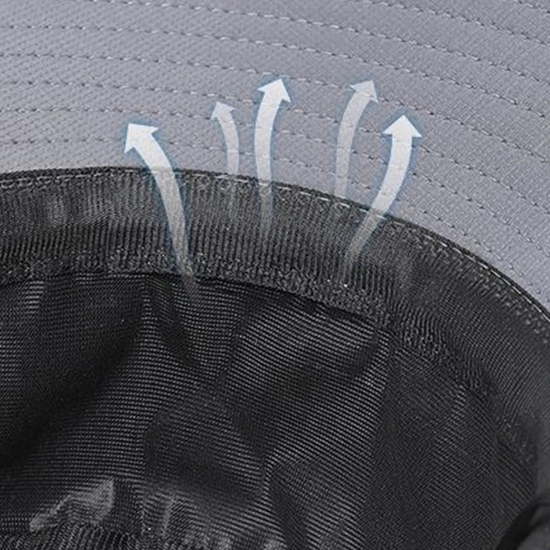 Wide Brim Bucket Hat for Men Women UV Protection Sun Hat with Adjustable Chin Strap Breathable Mesh for Hiking Fishing Campin