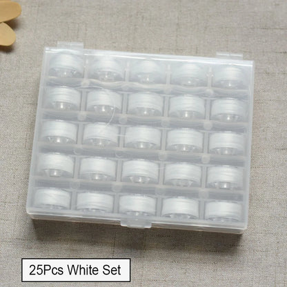 25/36 Colors Set Bobbin Thread Polyester Thread Spools Sewing Machine Bobbins With Storage Box For Embroidery Sewing Accessor