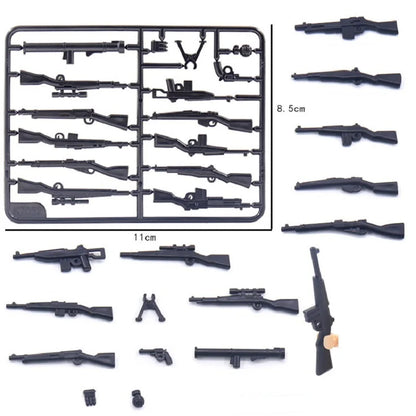 Military MG-34 Machine Gun Army WW2 Mini Action Figure Accessories Pack MOC Parts Building Block Bricks Toy - green