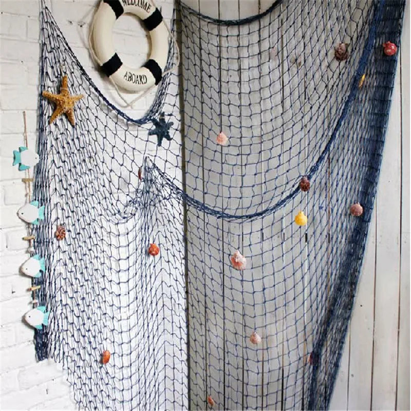 Fishing Net Wall Hangings Ornament Studio Prop Room Home Decoration Mediter Sea Stickers Marine Over The Garden Crafts Nautic
