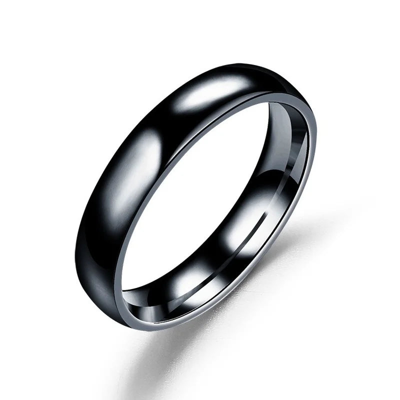 Simple 6mm Titanium Ring Women Men Prevent Allergy High Polished Wedding Rings Stainless Steel Couple Finger Jewelry Gifts - 