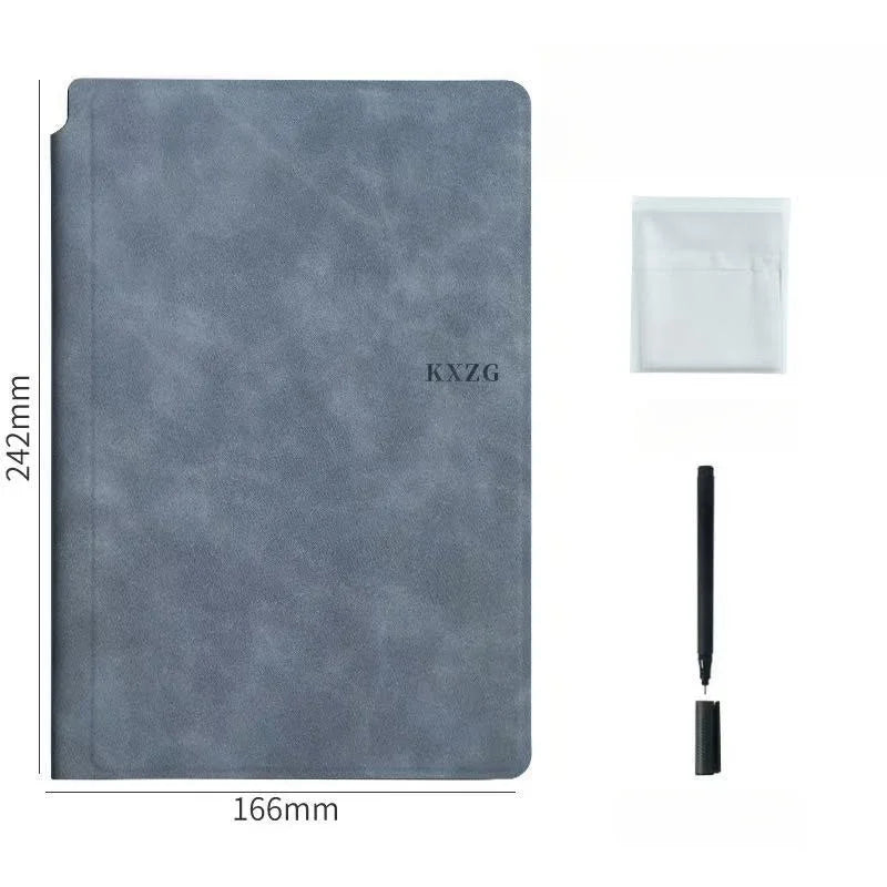 1 Pcs Reusable Whiteboard Notebook Set With Whiteboard Pen Erasing Cloth Leather Memo Pad Weekly Planner Portable Stylish Off