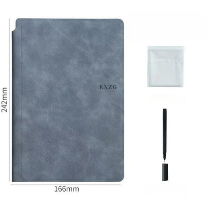 1 Pcs Reusable Whiteboard Notebook Set With Whiteboard Pen Erasing Cloth Leather Memo Pad Weekly Planner Portable Stylish Off
