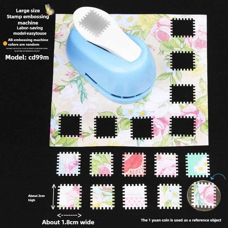 Rectangle Postage Stamp Punch Lever Action Craft Punch for Paper Crafting Scrapbooking Various Materials Punching Tool Emboss