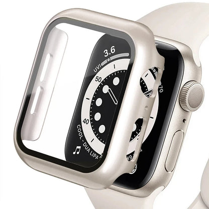 Tempered Glass+cover For Apple Watch Accessories 45mm 41mm 44mm 40mm 42mm Screen Protector Apple watch Case serie 9 4 5 6 SE 