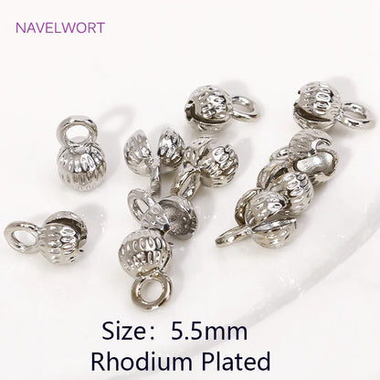 10/20Pcs 18K Gold Plated End Beads Tip,Brass End Caps For Jewelry Making,Connecting Rings For Jewelry,DIY Bracelets Accessori