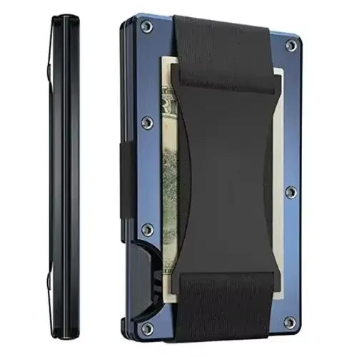Forged Carbon Fiber Minimalist Slim Smart Wallets for Men Cashback Credit Card Holder Luxury Aluminium Wallet Rfid Money Clip