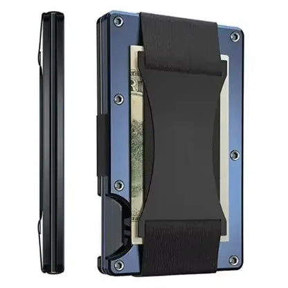 Forged Carbon Fiber Minimalist Slim Smart Wallets for Men Cashback Credit Card Holder Luxury Aluminium Wallet Rfid Money Clip