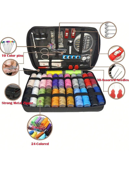 Multi-Function Emergency Repair Sewing Kit, Compact. 20x14x3cm, for Clothes, Gear, Travel, Handy