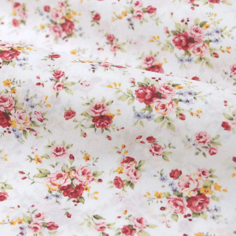 Floral Fabric Flower Cotton Printed Poplin Quilting Clothes Patchwork Muslin Sewing Accessories