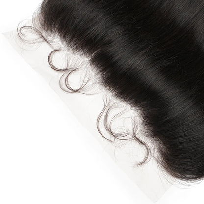 13x4 Lace Frontal Remy Brazilian Human Hair Pre-plucked 13*4 Transparent Lace 10 to 20 Inches Straight Frontals With Baby Hai