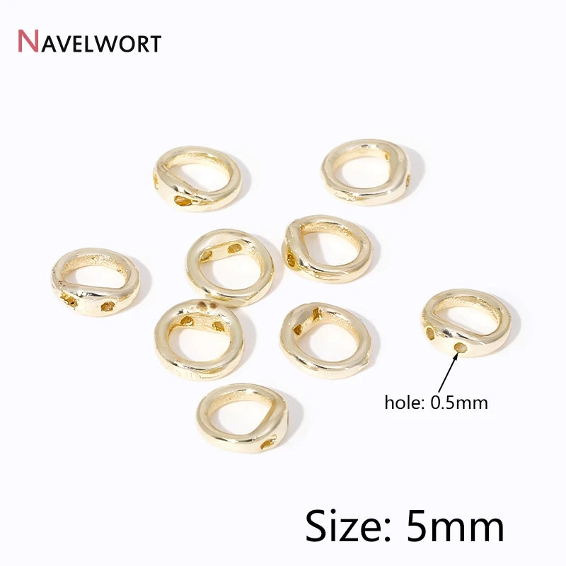End Caps For Jewelry,10/20Pcs 18K Gold Plated Brass Metal End Caps For DIY Bracelet Necklace Making Finding,Supplies For Jewe