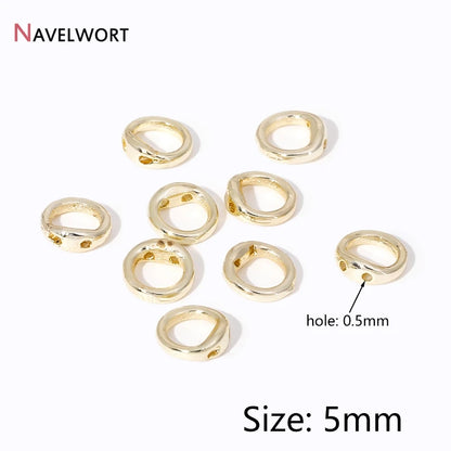 End Caps For Jewelry,10/20Pcs 18K Gold Plated Brass Metal End Caps For DIY Bracelet Necklace Making Finding,Supplies For Jewe