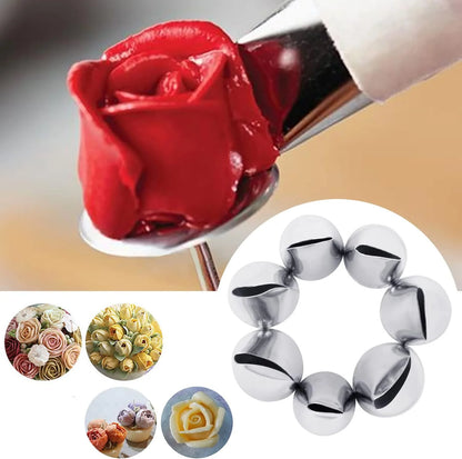 7pcs Cake Decorating Tips Set Cream Sugar Pipe Fondant Rose Nozzle Pastry Tools Fondant Decorating Tools Supplies DIY Baking 
