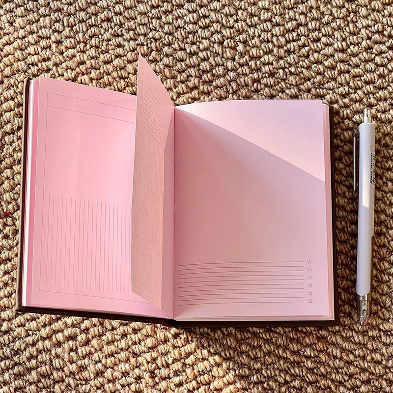 A6 Planner Kawaii Journal - Strawberry Chocolate Pink, Perfect Travel Diary Gift For Girls