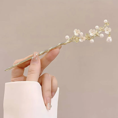 1/6pcs Elegant Chinese Style Tassel Hair Stick Traditional Floral Design Hairstyle Accessory Women Jewelry Hairpin Hairneedle
