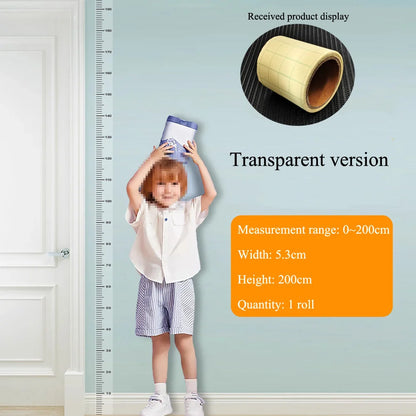 Transparent/White Height Scale Wall Sticker 2 Meter Height Bedroom Background Home Decals Kids Room Decoration Removable Mura