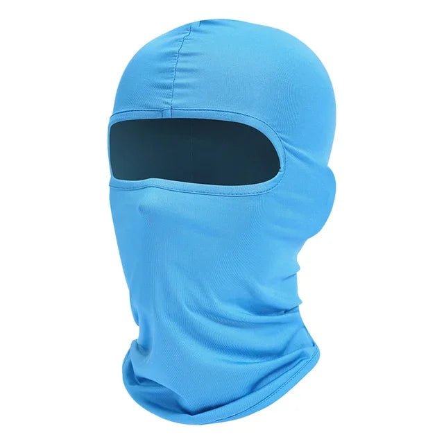 Tactical Balaclava Full Face Mask Hiking Cycling CS Camping Hunting Cap Bike Head Cover Summer Men Women Ski Mask - Light Blu