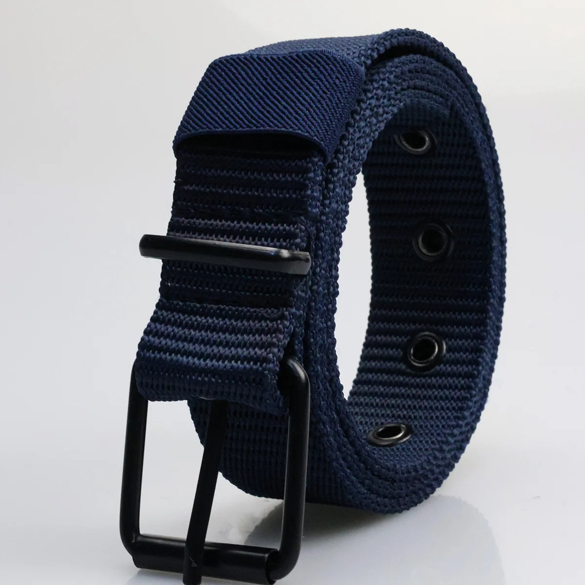 New Porous Pin Buckle Canvas Belts Men's Fashion Versatile Belt Student Youth Military Training Extended Denim Designer Belt 