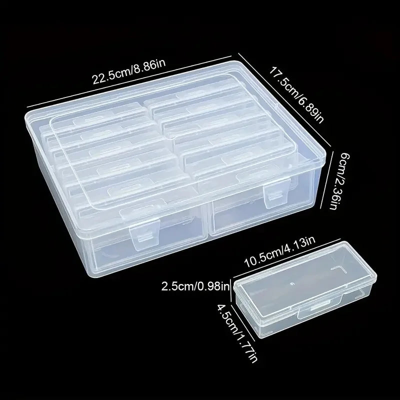 6/12 Adjustable Rectangular Storage Boxes, Suitable for Crafts, Beads, Jewelry with Dividers, - 12G105H2260