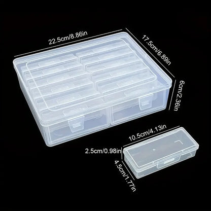 6/12 Adjustable Rectangular Storage Boxes, Suitable for Crafts, Beads, Jewelry with Dividers, - 12G105H2260