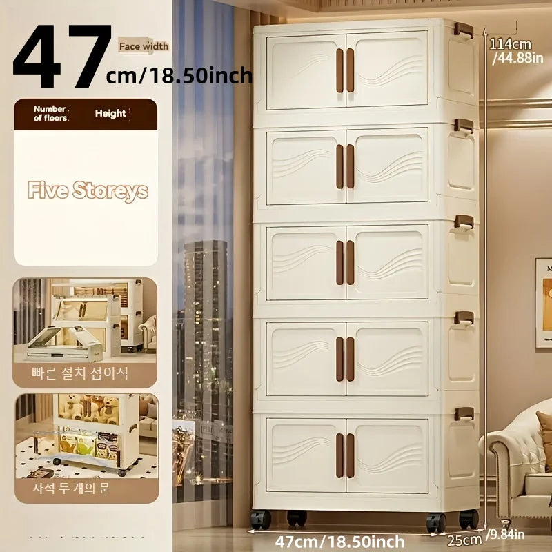 Foldable Storage Box with Clear Door - Spacious, Durable, and Easy-to-Assemble - Ideal for Organizing Clothes, Books, Toys, a