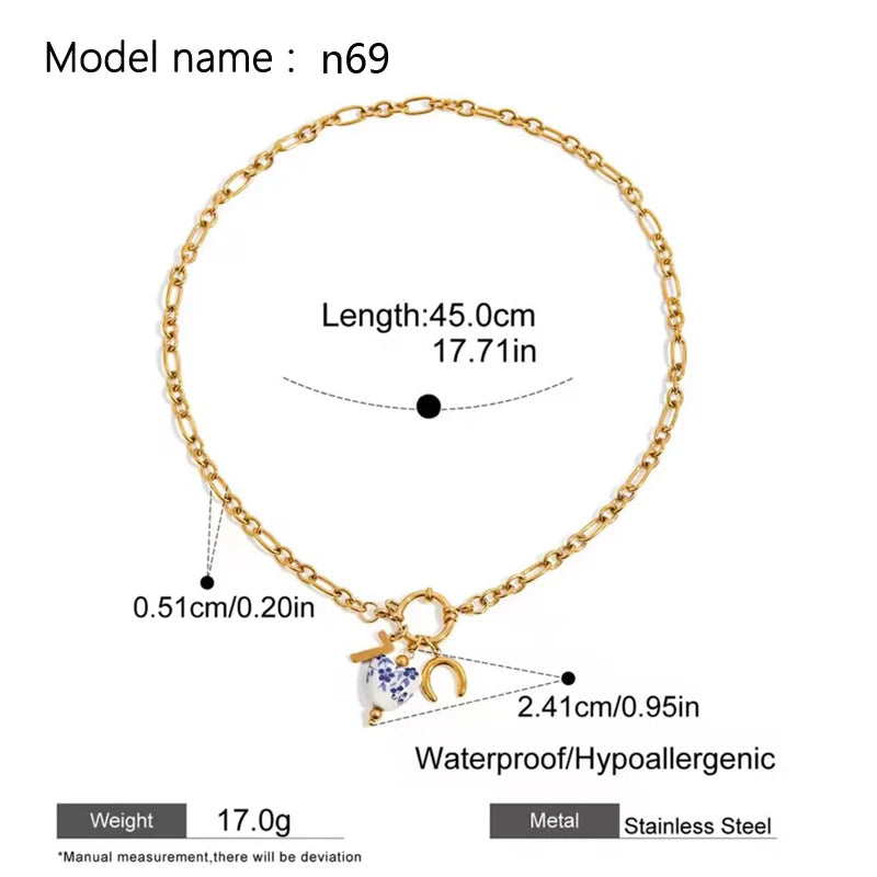 2026 Vintage Necklace On Neck Chain Women's Jewelry Accessories For Girls Clothing Aesthetic Gifts Fashion Pendant