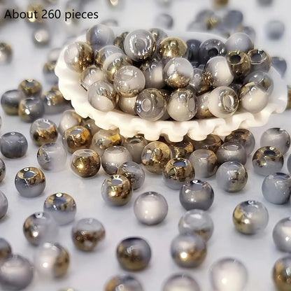 DIY Handmade Jewelry Materials with Round Beads, Colorful Beading, Accessories for Making Bracelets, Earrings and Necklaces