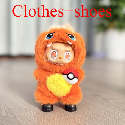 4 Styles for Labubu Clothes Pokemon Pikachu Set Role-playing Costume, Animated Characters, Labubu Accessories (No Dolls) - No