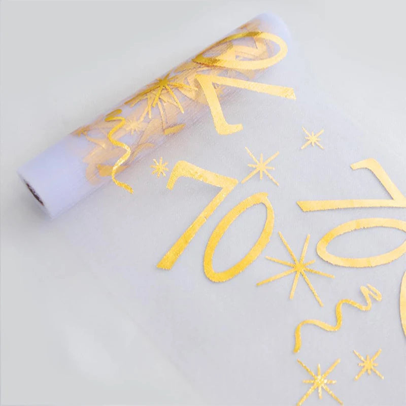 18th 90th Birthday Table Runner Birthday Party Decor 3M Gold Table Cover Roll for Table Home Birthday Celebration Party Suppl