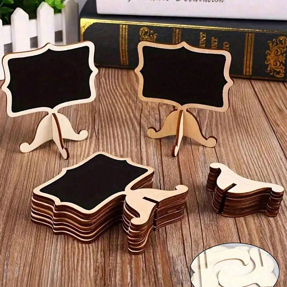 10Pcs Chalkboard Labels With Easel Mini Chalkboard Signs Wooden Chalkboards for Weddings Birthday Message